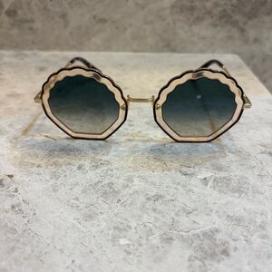 Scalloped Gold and Black Sunglasses